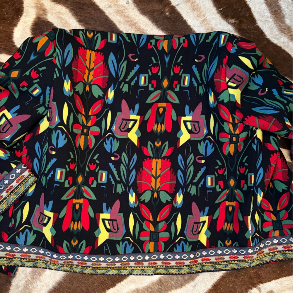 Boho Floral Artisan Open-Front Cropped Jacket - Picture 7 of 7